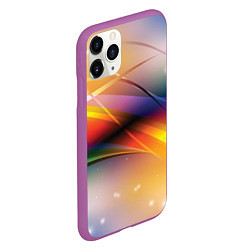 Чехол iPhone 11 Pro матовый Абстрактные линии разных цветов, цвет: 3D-фиолетовый — фото 2