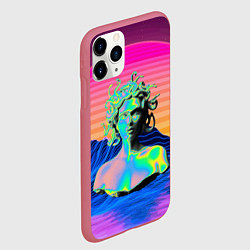 Чехол iPhone 11 Pro матовый Gorgon Medusa Vaporwave Neon Mountains, цвет: 3D-малиновый — фото 2