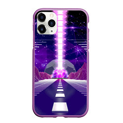 Чехол iPhone 11 Pro матовый Vaporwave Neon Space, цвет: 3D-фиолетовый