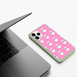 Чехол iPhone 11 Pro матовый ЛАЛАФАНФАН на розовом фоне, цвет: 3D-салатовый — фото 2
