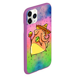 Чехол iPhone 11 Pro матовый Мексиканский веселый слон, цвет: 3D-фиолетовый — фото 2
