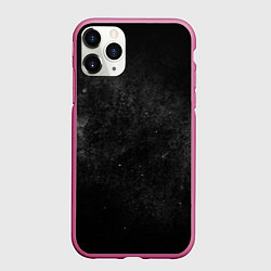 Чехол iPhone 11 Pro матовый Черный космос black space, цвет: 3D-малиновый