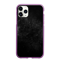 Чехол iPhone 11 Pro матовый Черный космос black space, цвет: 3D-фиолетовый
