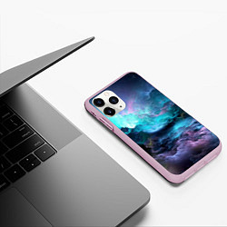 Чехол iPhone 11 Pro матовый Разноцветные тучи, цвет: 3D-розовый — фото 2