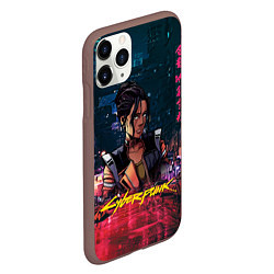 Чехол iPhone 11 Pro матовый Панам Cyberpunk2077, цвет: 3D-коричневый — фото 2