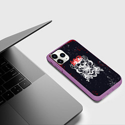Чехол iPhone 11 Pro матовый SLAYER СЛЭЙЕР ЧЕРЕП БРЫЗГИ, цвет: 3D-фиолетовый — фото 2
