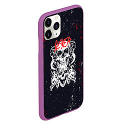 Чехол iPhone 11 Pro матовый SLAYER СЛЭЙЕР ЧЕРЕП БРЫЗГИ, цвет: 3D-фиолетовый — фото 2