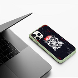 Чехол iPhone 11 Pro матовый SLAYER СЛЭЙЕР ЧЕРЕП БРЫЗГИ, цвет: 3D-салатовый — фото 2