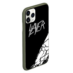 Чехол iPhone 11 Pro матовый Slayer Трещины, цвет: 3D-темно-зеленый — фото 2