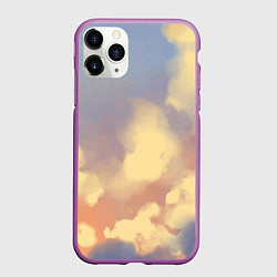 Чехол iPhone 11 Pro матовый Облачное небо на закате, цвет: 3D-фиолетовый