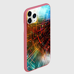 Чехол iPhone 11 Pro матовый Portal - Neon Space - туннель из энергетических па, цвет: 3D-малиновый — фото 2