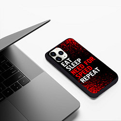 Чехол iPhone 11 Pro матовый Eat Sleep Need for Speed Repeat - Спрей, цвет: 3D-черный — фото 2