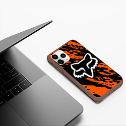 Чехол iPhone 11 Pro матовый FOX MOTOCROSS ORANGE, цвет: 3D-коричневый — фото 2