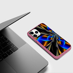 Чехол iPhone 11 Pro матовый Neon vanguard pattern Fashion 2023, цвет: 3D-малиновый — фото 2