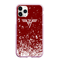 Чехол iPhone 11 Pro матовый Van Halen Logo Ван Хален белые брызги, цвет: 3D-розовый