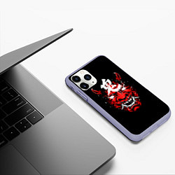 Чехол iPhone 11 Pro матовый Red Evil Oni, цвет: 3D-светло-сиреневый — фото 2