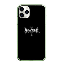 Чехол iPhone 11 Pro матовый Immortal, крест и пентаграмма, цвет: 3D-салатовый