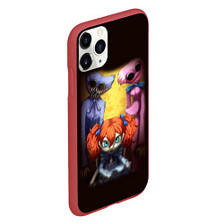 Чехол iPhone 11 Pro матовый POPPY PLAYTIME ХАГГИ ВАГГИ, КИССИ МИССИ И КУКЛА, цвет: 3D-красный — фото 2