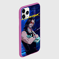Чехол iPhone 11 Pro матовый Johnny Cyberpunk2077, цвет: 3D-фиолетовый — фото 2