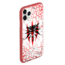 Чехол iPhone 11 Pro матовый The witcher ВОЛК Трещины, цвет: 3D-красный — фото 2