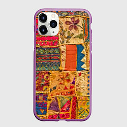 Чехол iPhone 11 Pro матовый Пэчворк Лоскутное одеяло Patchwork Quilt, цвет: 3D-фиолетовый
