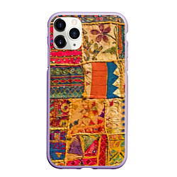 Чехол iPhone 11 Pro матовый Пэчворк Лоскутное одеяло Patchwork Quilt, цвет: 3D-светло-сиреневый