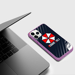 Чехол iPhone 11 Pro матовый Umbrella Corporation Resident Evil Краски, цвет: 3D-фиолетовый — фото 2
