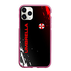 Чехол iPhone 11 Pro матовый Resident evil амбрелла, цвет: 3D-малиновый