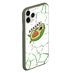 Чехол iPhone 11 Pro матовый Авокадо зелёные Трещины, цвет: 3D-темно-зеленый — фото 2