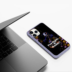 Чехол iPhone 11 Pro матовый Five Nights at Freddys Луна паттерн, цвет: 3D-светло-сиреневый — фото 2