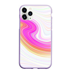 Чехол iPhone 11 Pro матовый Abstract gradient lines, цвет: 3D-светло-сиреневый