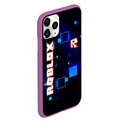 Чехол iPhone 11 Pro матовый ROBLOX неоновые кубики, цвет: 3D-фиолетовый — фото 2