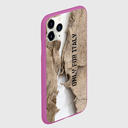 Чехол iPhone 11 Pro матовый Только для Италии Мешковина Рваньё Only for Italy, цвет: 3D-фиолетовый — фото 2
