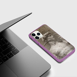 Чехол iPhone 11 Pro матовый Микеланджело Буонарроти Давид Пост-арт Michelangel, цвет: 3D-фиолетовый — фото 2