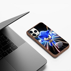 Чехол iPhone 11 Pro матовый Speed Sonic, цвет: 3D-коричневый — фото 2