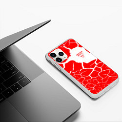 Чехол iPhone 11 Pro матовый CHICAGO BULLS ЧИКАГО БУЛЛС ТРЕЩИНЫ, цвет: 3D-белый — фото 2