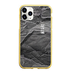 Чехол iPhone 11 Pro матовый Мятая сетчатая ткань Crumpled Mesh Fabric, цвет: 3D-желтый