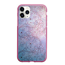 Чехол iPhone 11 Pro матовый Градиентный вьюнок, цвет: 3D-малиновый