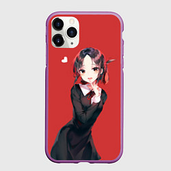 Чехол iPhone 11 Pro матовый Сердечко Кагуи, цвет: 3D-фиолетовый