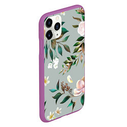 Чехол iPhone 11 Pro матовый Цветы Цветочный Букет, цвет: 3D-фиолетовый — фото 2