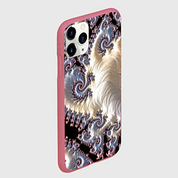 Чехол iPhone 11 Pro матовый Авангардный фрактальный паттерн Avant-garde fracta, цвет: 3D-малиновый — фото 2