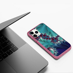 Чехол iPhone 11 Pro матовый Фрактальный растительный паттерн Fractal Plant Pat, цвет: 3D-малиновый — фото 2