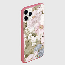 Чехол iPhone 11 Pro матовый Цветы Английский Садовый Узор, цвет: 3D-малиновый — фото 2