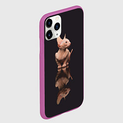 Чехол iPhone 11 Pro матовый Милый котенок сфинкса, цвет: 3D-фиолетовый — фото 2