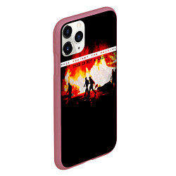 Чехол iPhone 11 Pro матовый This Is Not A Drill - Rage Against the Machine, цвет: 3D-малиновый — фото 2