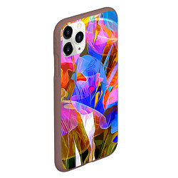 Чехол iPhone 11 Pro матовый Красочный цветочный паттерн Лето Colorful floral p, цвет: 3D-коричневый — фото 2