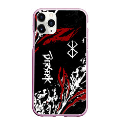 Чехол iPhone 11 Pro матовый BERSERK BLACK MASK - БЕРСЕРК ЧЁРНАЯ МАСКА, цвет: 3D-розовый