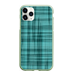 Чехол iPhone 11 Pro матовый Клетчатый узор цвета морской волны checkered patte, цвет: 3D-салатовый