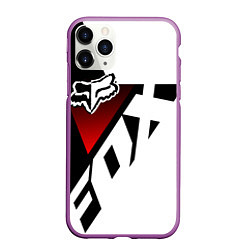 Чехол iPhone 11 Pro матовый FOX RACING - ФОКС ЧЕРНЫЙ И БЕЛЫЙ, цвет: 3D-фиолетовый