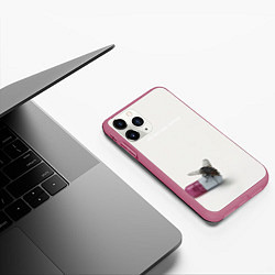 Чехол iPhone 11 Pro матовый Im with You Муха сидит на капсуле, цвет: 3D-малиновый — фото 2